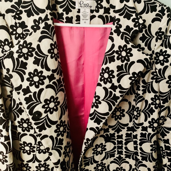 Lilly Pulitzer black & white Daria Coat, size 2 - Picture 2 of 3